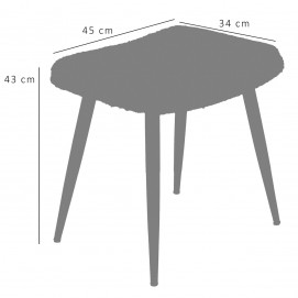 Tabouret moumoute rectangulaire fabriqués en Allemagne dans les années 1960