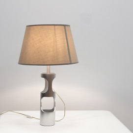 Lampe cylindrique en aluminium brossé des années 1970