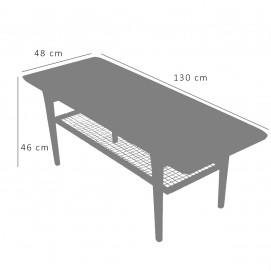 Table basse danoise rectangulaire en teck des années 1960 éditée par Mobelintarsia