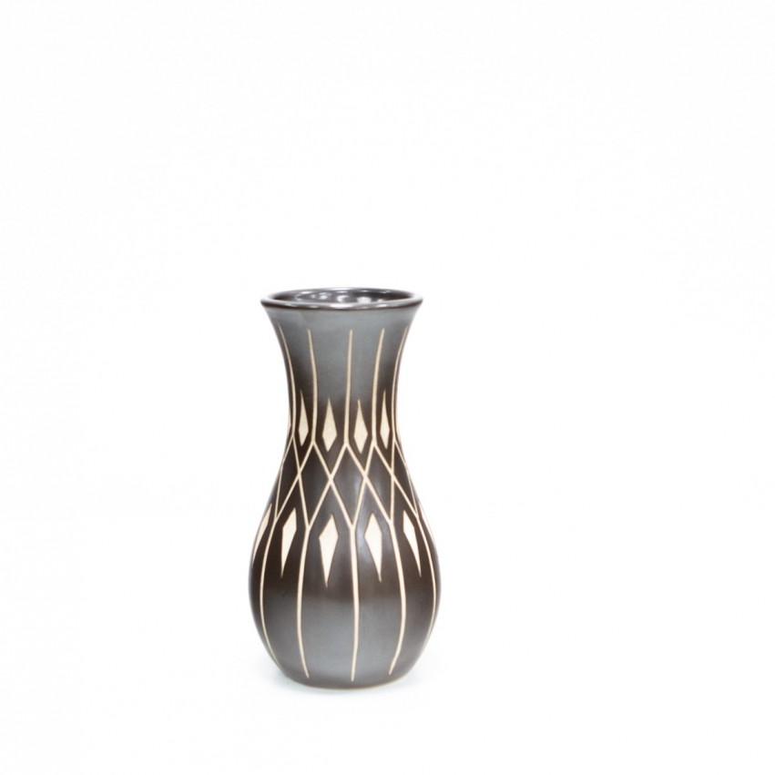 Vase noir et blanc en céramique de Piesche & Reif