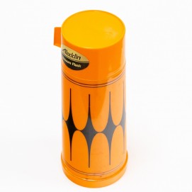 Thermos Aladdin orange et noir des années 1960