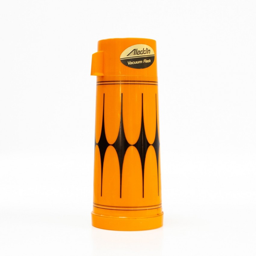 Thermos Aladdin orange et noir des années 1960