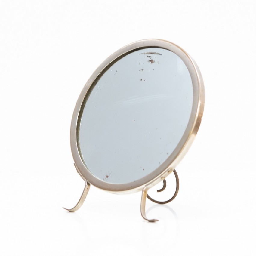 Miroir à poser rond des années 1950