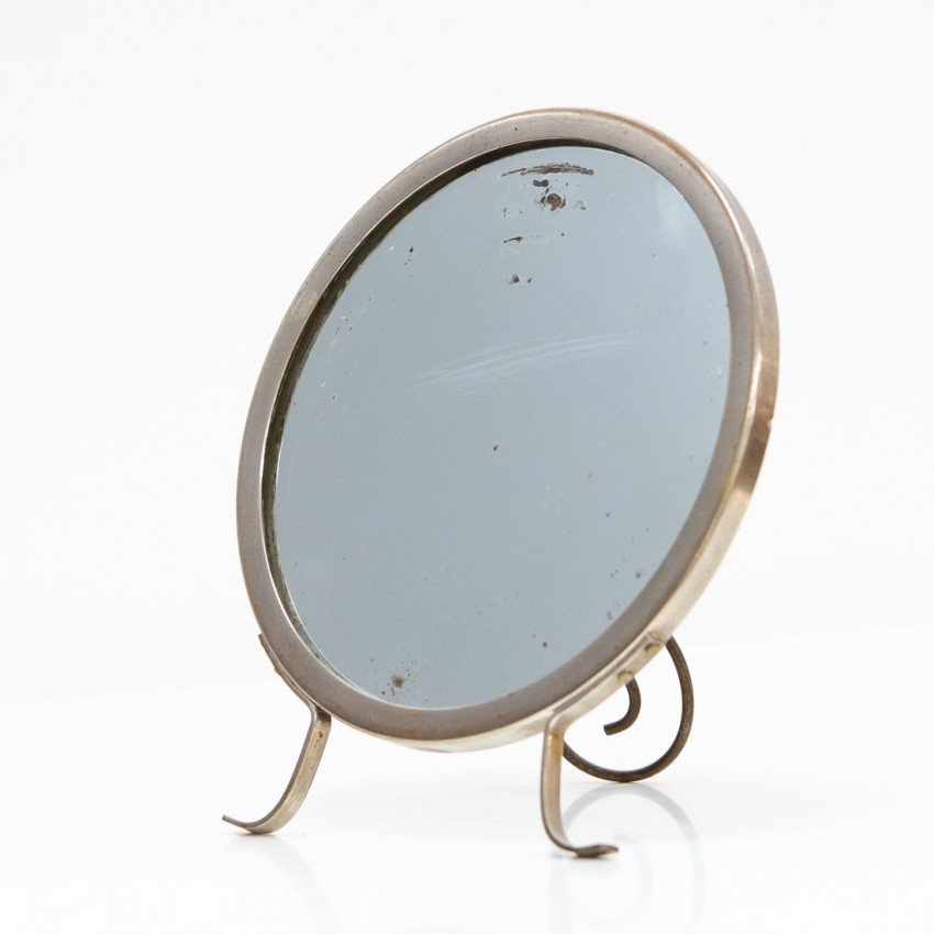 Miroir à poser rond des années 1950