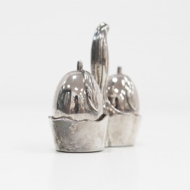 Salière et poivrière en argent