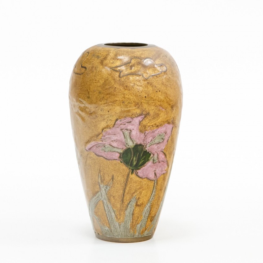 Vase en laiton peint