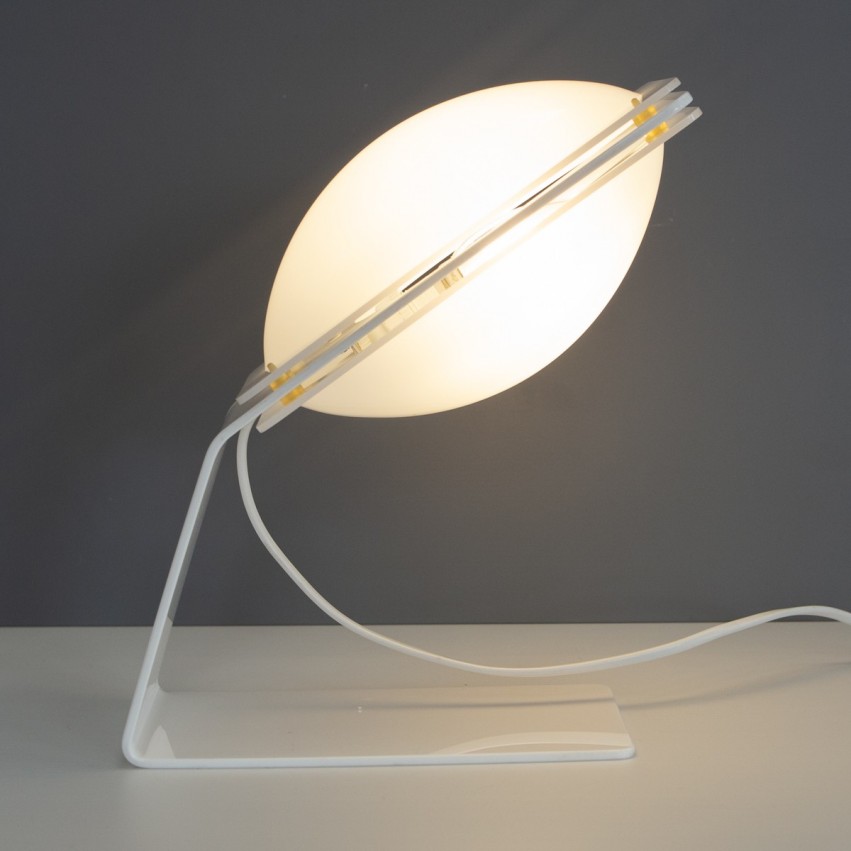 Lampe de bureau italienne en plexiglas