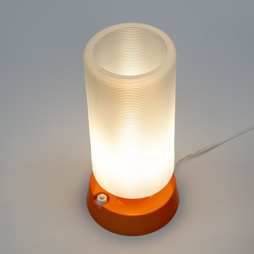 Lampe cylindrique en plastique des années 1970