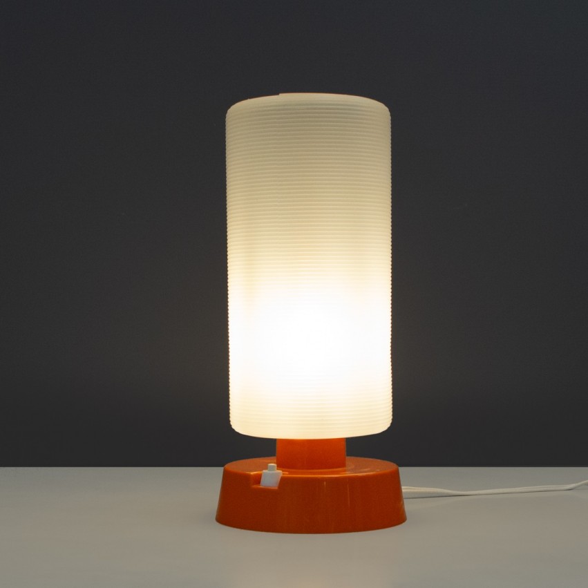 Lampe cylindrique en plastique des années 1970