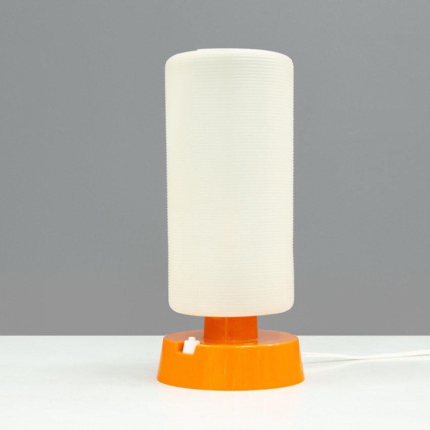 Lampe cylindrique en plastique des années 1970