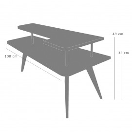 Table basse d'angle à deux plateaux - Meubles SAM à Bordeaux