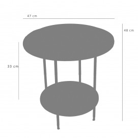 Table basse à deux plateaux Formica et laiton