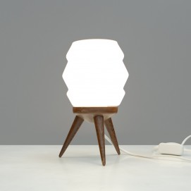 Lampe tripode en verre et bois - Philips