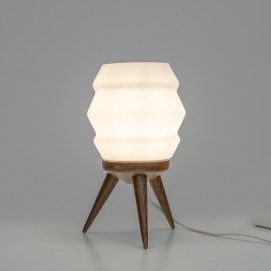 Lampe tripode en verre et bois - Philips