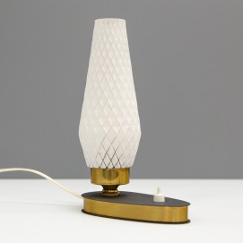 Lampe d'appoint noire et dorée des années 1950