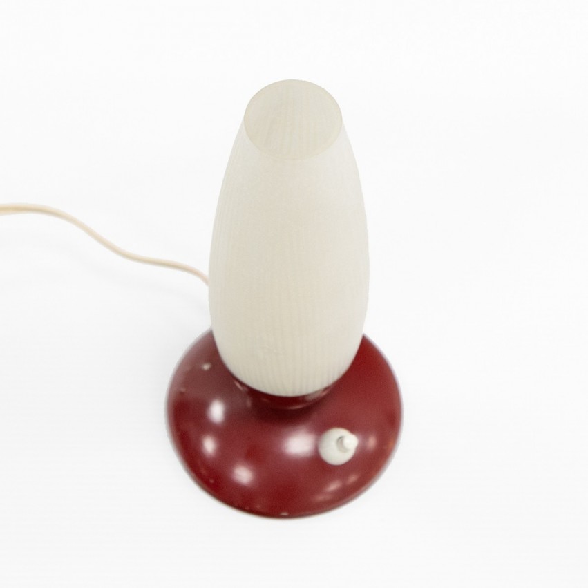 Lampe d'appoint des années 1950 à verrerie opale