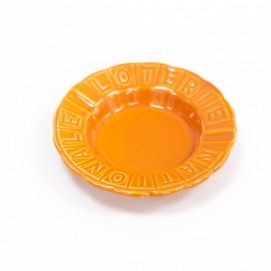Cendrier orange de la Loterie nationale - Porcelaine de Gien