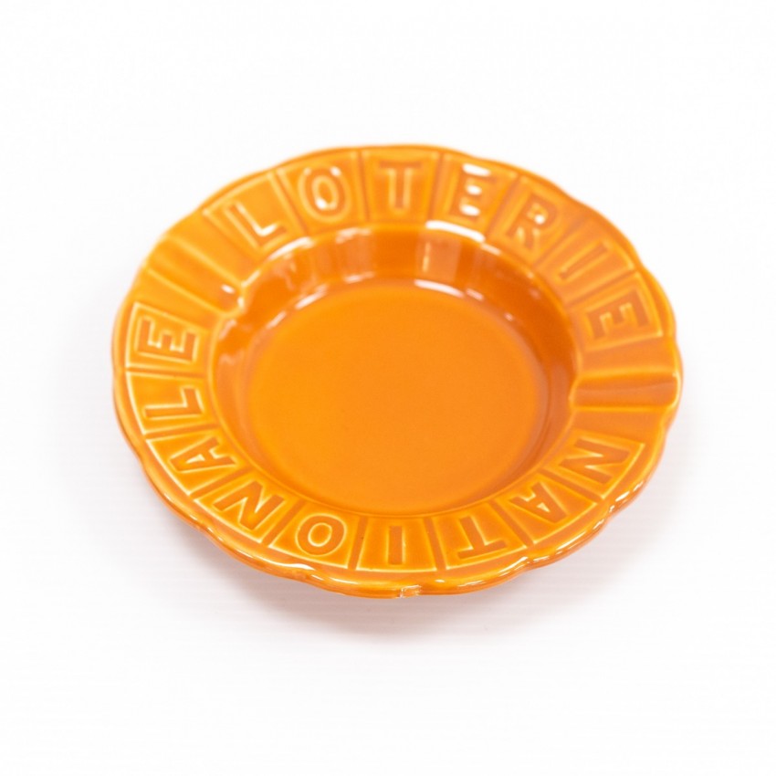 Cendrier orange de la Loterie nationale - Porcelaine de Gien