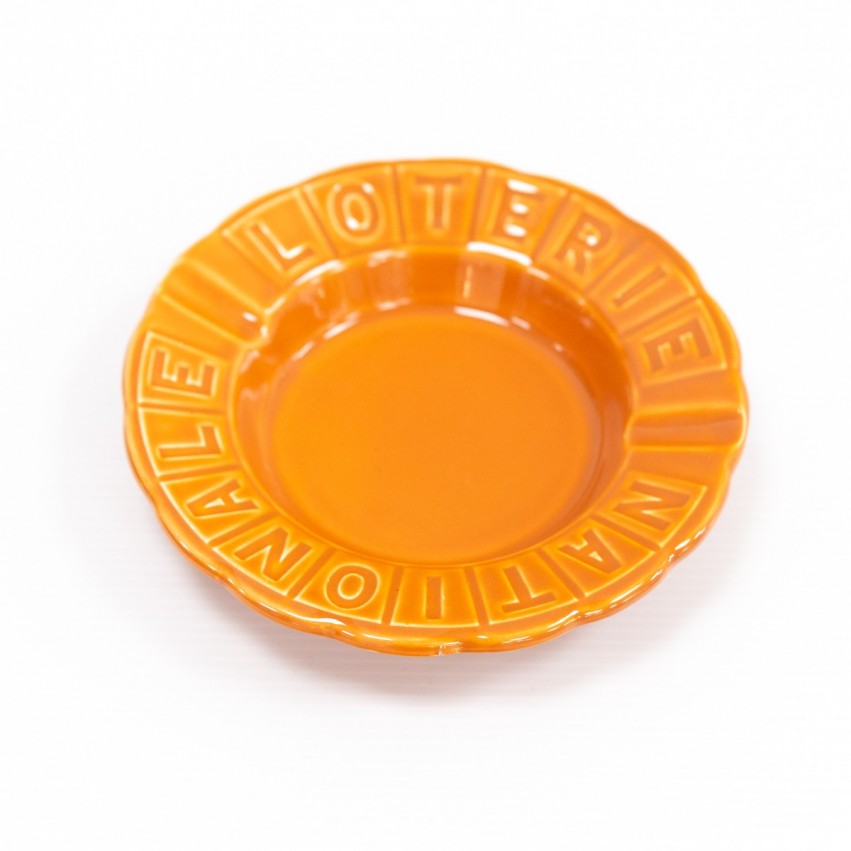 Cendrier orange de la Loterie nationale - Porcelaine de Gien