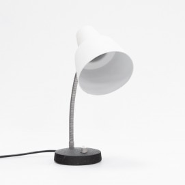 Lampe de chevet à spot des années 1960 en métal noir et blanc