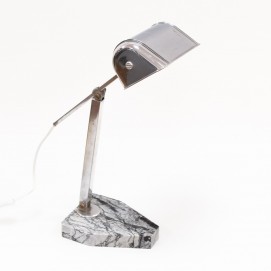 Lampe de bureau télescopique à socle en marbre de l'Artisanat Français