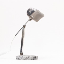 Lampe de bureau télescopique à socle en marbre de l'Artisanat Français