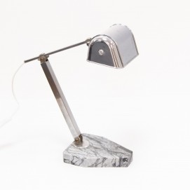 Lampe de bureau télescopique à socle en marbre de l'Artisanat Français