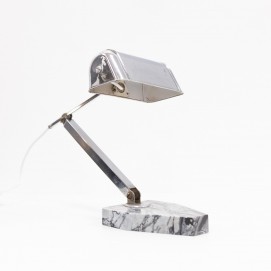 Lampe de bureau télescopique à socle en marbre de l'Artisanat Français