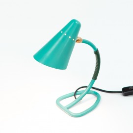 Lampe cocotte verte en tôle perforée