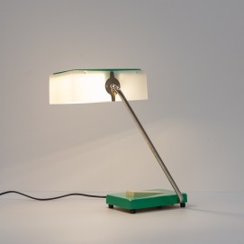 Lampe de bureau parallélépipédique en métal et plexiglas des années 1970