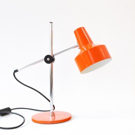 Lampe de bureau articulée orange et chrome des années 1960