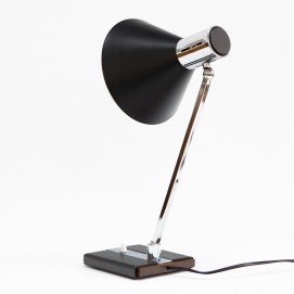 Lampe de bureau noire et chromée