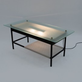 Table basse lumineuse de Robert Mathieu, années 1950