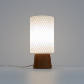 Lampe de chevet en opaline et bois éditée par Philips dans les années 1960