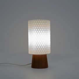 Lampe de chevet en opaline et bois éditée par Philips dans les années 1960