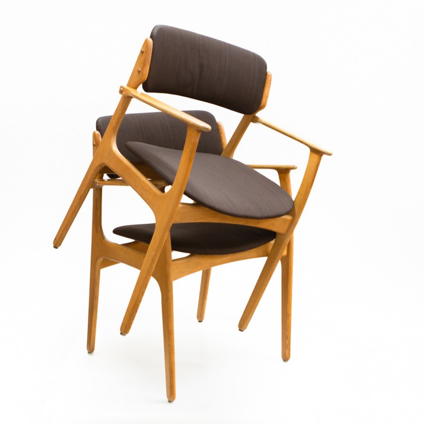 Chaises et fauteuils de salle à manger d'Erik Buck pour Domus Danica