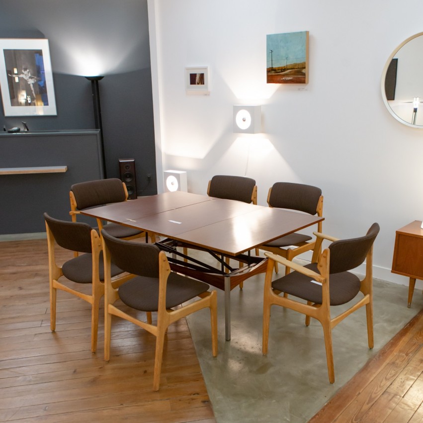 Chaises et fauteuils de salle à manger d'Erik Buck pour Domus Danica