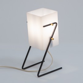 Lampe d'ambiance moderniste en Plexiglas, laiton et métal des années 1960