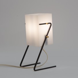 Lampe d'ambiance moderniste en Plexiglas, laiton et métal des années 1960