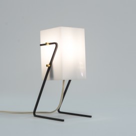 Lampe d'ambiance moderniste en Plexiglas, laiton et métal des années 1960