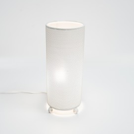 Lampe cylindrique en tôle perforée des années 1950