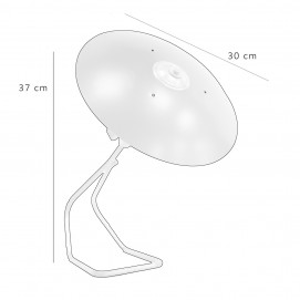 Lampe en laiton et tôle des années 1950 au réflecteur discoïde