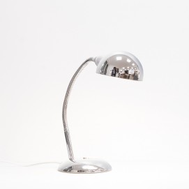 Lampe de bureau flexible chromée des années 1970