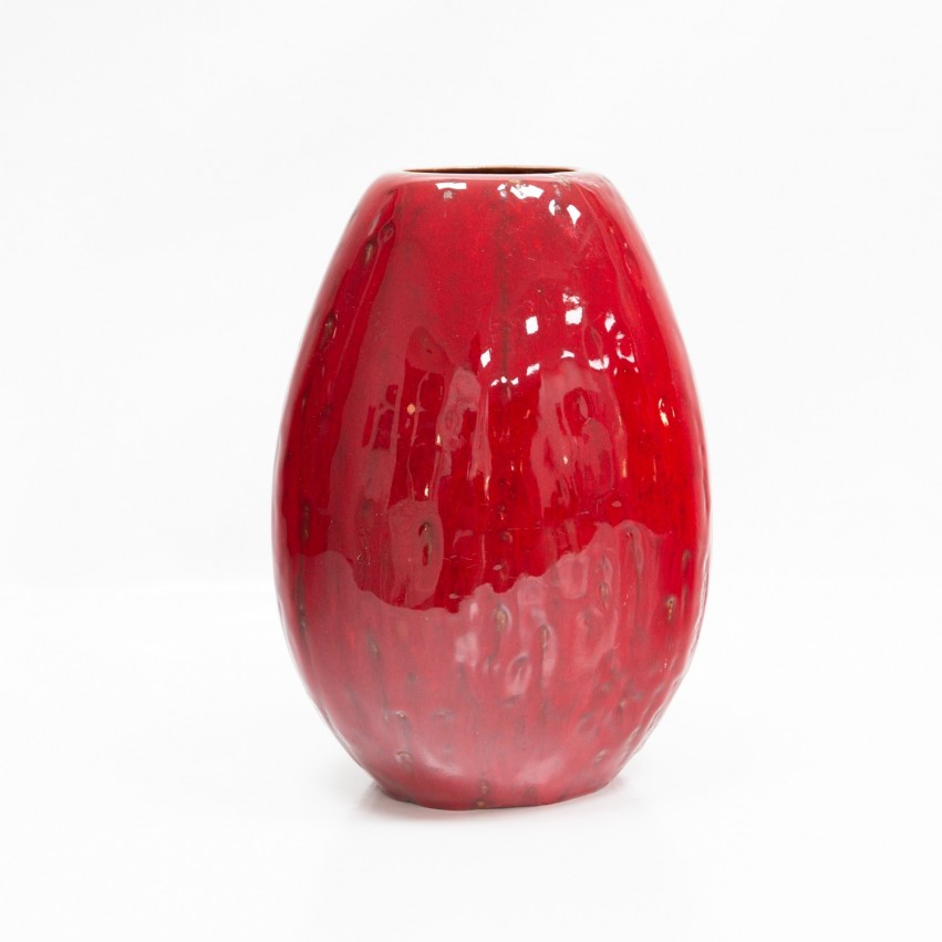 Vase en céramique allemande rouge des années 1960