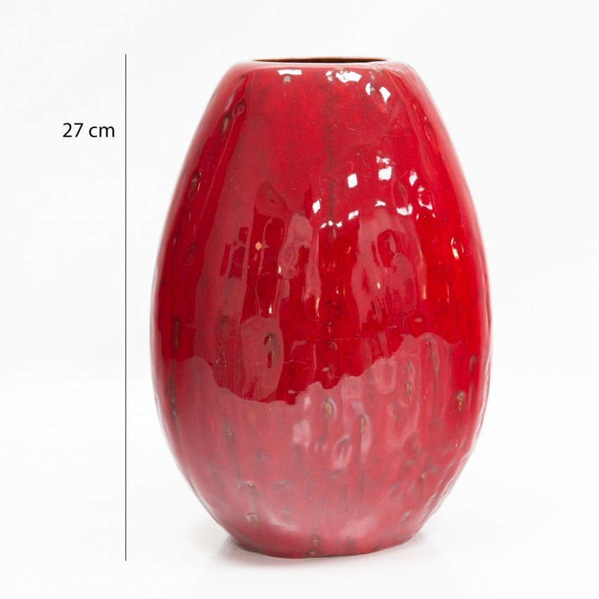 Vase en céramique allemande rouge des années 1960