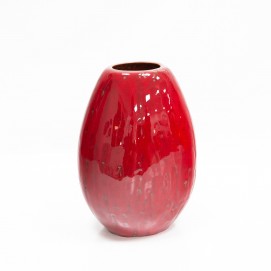 Vase en céramique allemande rouge des années 1960