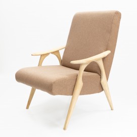 Fauteuil compas des années 1950 en bois