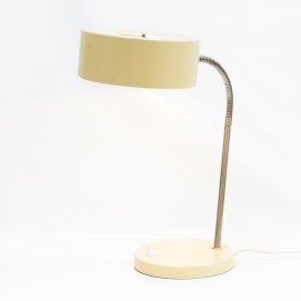 Lampe de bureau au diffuseur cylindrique et au flexible chromé des années 1960