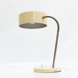 Lampe de bureau jaune et chromée des années 1960