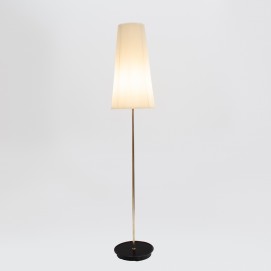 Lampadaire des années 1950 abat-jour plissé